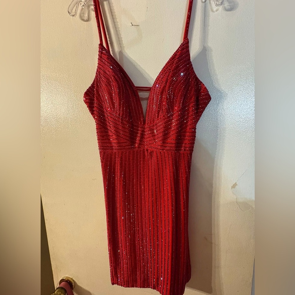Glamorous Red Sequin Mini Dress